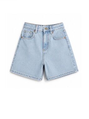 Zara Light Blue Denim High-Waist Shorts